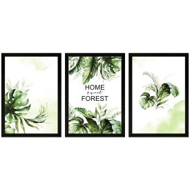 Jogo de Quadros Decorativos 28Cm 3 Peças Fx Quadros - Verdes