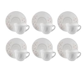 Jogo de X&iacute;caras com Pires Opaline Safira 190Ml Havan Casa 12 p&ccedil;s - Branco