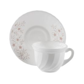 Jogo de X&iacute;caras com Pires Opaline Safira 190Ml Havan Casa 12 p&ccedil;s - Branco