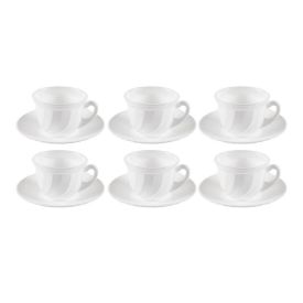 Jogo de X&iacute;caras com Pires Opaline Val&ecirc;ncia 190Ml Havan Casa 12 p&ccedil;s - Branco
