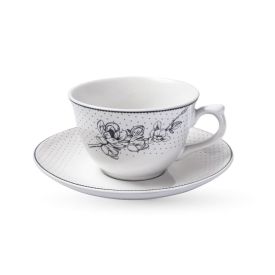 Jogo de X&iacute;caras com Pires Porcelana Jasmine Havan Casa 12 Pe&ccedil;as - Estampado