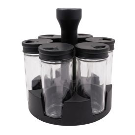 Jogo Porta Condimentos com Suporte Giratório 6 Peças Inga