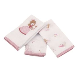 Kit 3 Panos De Boca 32 X 32 Cm 100% Algodão Havan Baby - Princesa