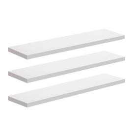 Kit 3 Prateleiras Brancas 1,5X10x40cm com Bucha Prat-K