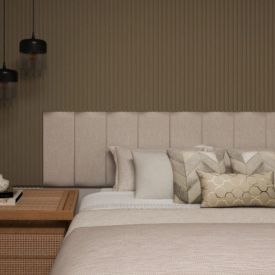 Kit Cabeceira Modular 7 Peças Mônaco Havan Casa - Linho
