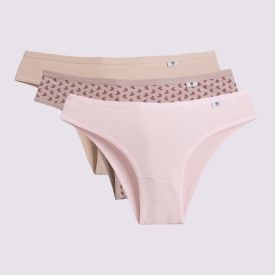 Kit Calcinha De Algodão DelRio Com 3 Unidades