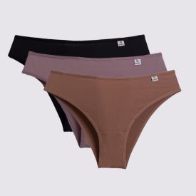 Kit Calcinha DelRio De Microfibra Com 3 Unidades Terracota K295