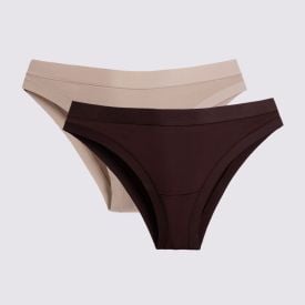 Kit Calcinha Tanga Com 2 Unidades DelRio D2 Cafe/Areia