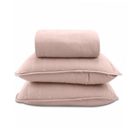 Kit Colcha Casal 100% Poliéster Elegance Havan Casa 3 pçs - Rosa