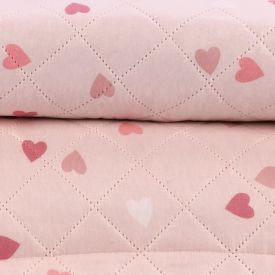 Kit Colcha Casal Estampada Versalhes Havan Casa 3 Pe&ccedil;as - Cora&ccedil;&otilde;es Rose