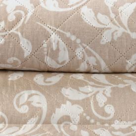 Kit Colcha Casal Estampada Versalhes Havan Casa 3 Pe&ccedil;as - Ornamental Bege