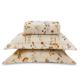 Kit Colcha Casal Estampada Versalhes Havan Casa 3 Pe&ccedil;as - Floral Bege