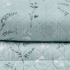 Kit Colcha Casal Estampada Versalhes Havan Casa 3 Pe&ccedil;as - Folhagens Verde