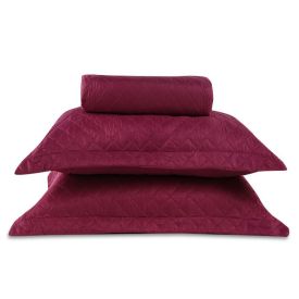 Kit Colcha Casal Lisa Versalhes Havan Casa 3 pçs - Rosa Malva