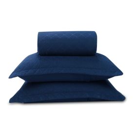 Kit Colcha Casal Lisa Versalhes Havan Casa - Midnight Blue
