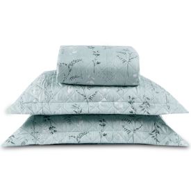 Kit Colcha King Estampada Versalhes Havan Casa 3 Peças - Folhagens Verde