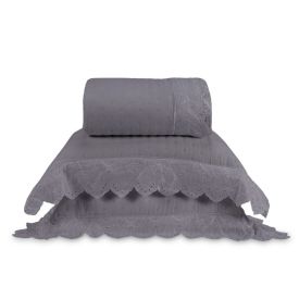 Kit Colcha Queen 3 Peças Imperial Havan Casa - Cinza