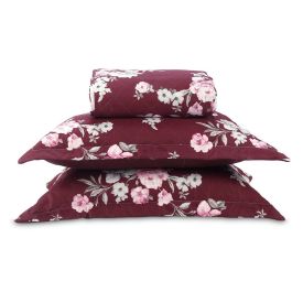 Kit Colcha Queen Estampada Versalhes Havan Casa 3 Peças - Floral Vinho