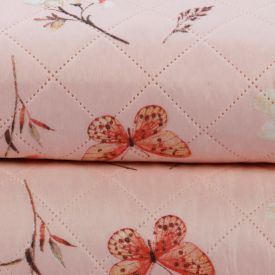 Kit Colcha Queen Estampada Versalhes Havan Casa 3 Peças - Floral Borboleta Rose