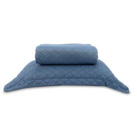 Kit Colcha Solteiro 100% Poli&eacute;ster Versalhes Havan Casa 2 Pe&ccedil;as - Azul