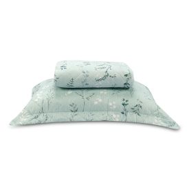 Kit Colcha Solteiro Estampada Versalhes Havan Casa 2 Peças - Folhagens Verde