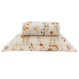 Kit Colcha Solteiro Estampada Versalhes Havan Casa 2 Peças - Floral Bege