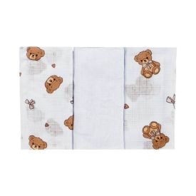 Kit Fralda Prime Havan Baby 3 Peças - Urso Bege