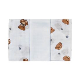 Kit Fralda Prime Havan Baby 3 Peças - Urso Azul