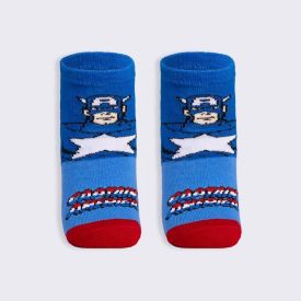 Kit Meia 2 Pares Cano Curto Capitão América Marvel