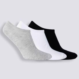 Kit Meia Masculina com 3 Pares Cano Invisível Risk - Pto/Bco/Cza 39/43