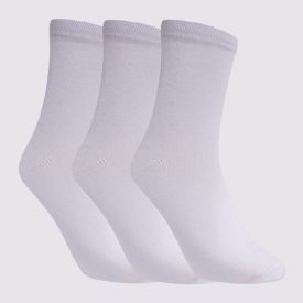 Kit Meia Masculina com 3 Pares Cano Longo Risk Bco/Bco/Bco