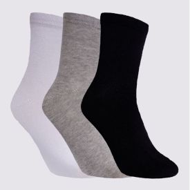 Kit Meia Masculina com 3 Pares Cano Longo Risk Bco/Msc/Pto