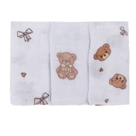 Kit Pano de Boca 3 Peças Prime Havan Baby - Urso Bege