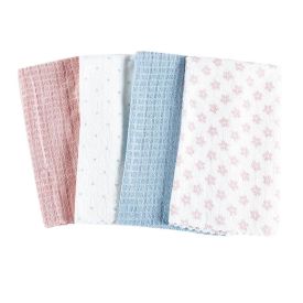 Kit Panos Multiuso Pratik 4 Peças Havan Casa - Flores Rosa e Poá