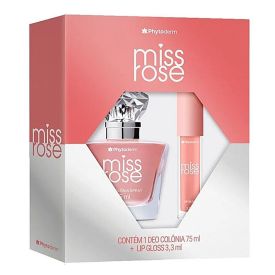 Kit Perfume Feminino Miss Rose e Lip Gloss Phytoderm