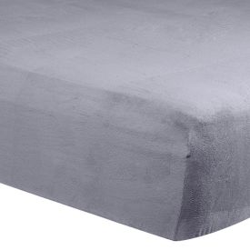 Lençol Avulso Casal com Elástico Plush Slip Havan Casa - Cinza Cromo