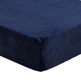 Lençol Avulso Casal com Elástico Plush Havan Casa - Azul Mariner