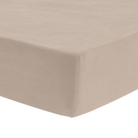 Lençol Avulso Casal com Elástico Plush Havan Casa - Bege
