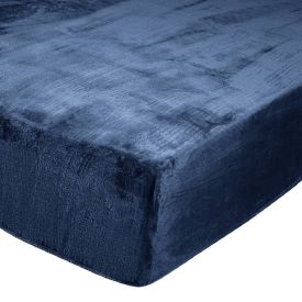 Lençol Avulso Solteiro com Elástico Plush Slip Havan Casa - Azul Mariner