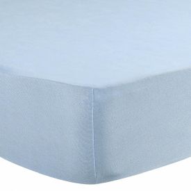 Lençol com Elástico Solteiro de Malha Paris - Azul Placido