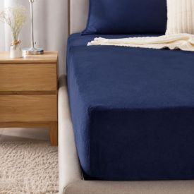 Lençol Solteiro Avulso com Elástico Plush Havan Casa - Azul Mariner