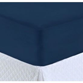 Lençol King De Malha 100% Algodão Fio Penteado Havan Casa 1 Pç - Azul Marinho