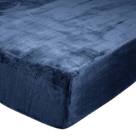 Lençol Queen com Elástico Avulso Plush Slip Havan Casa - Azul Mariner