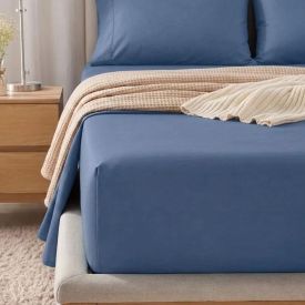 Lençol Queen Percal 100% Algodão Buona Fortuna - Azul Indigo