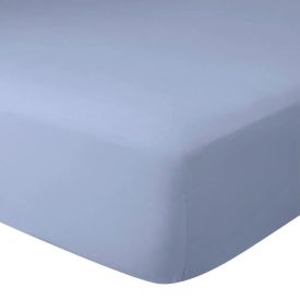 Lençol Solteiro com Elástico 100% Algodão Buona Fortuna - Azul Liso