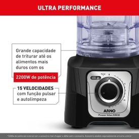 Liquidificador Arno Power Max 2200W Preto LN66