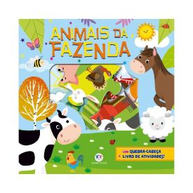 Livro de Atividades com Quebra-Cabeça Animais da Fazenda Ciranda Cultural - Colorido