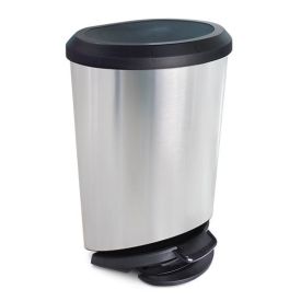 Lixeira Com Pedal Label 20 Litros Arqplast - Aço Inox
