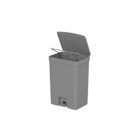 Lixeira Com Pedal Trium Ou 30 Litros - Chumbo 