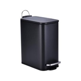 Lixeira Vertical Com Pedal Inox 5 Litros Mallana - Preto 